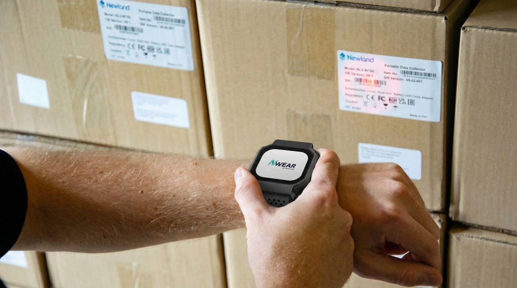 Nwear watch scanning a barcode